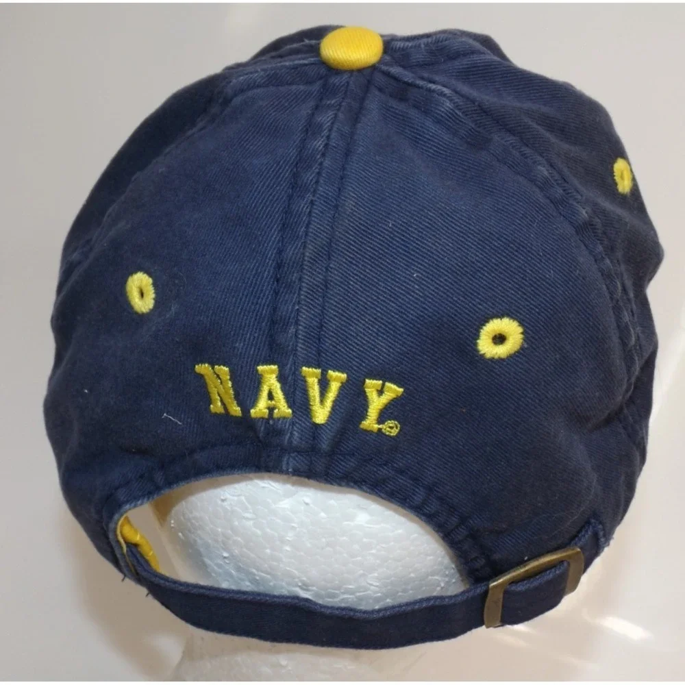 US Navy ⚓RAM Embroidered N Blue & Gold Collegiate Licensed Adjustable Cap Hat